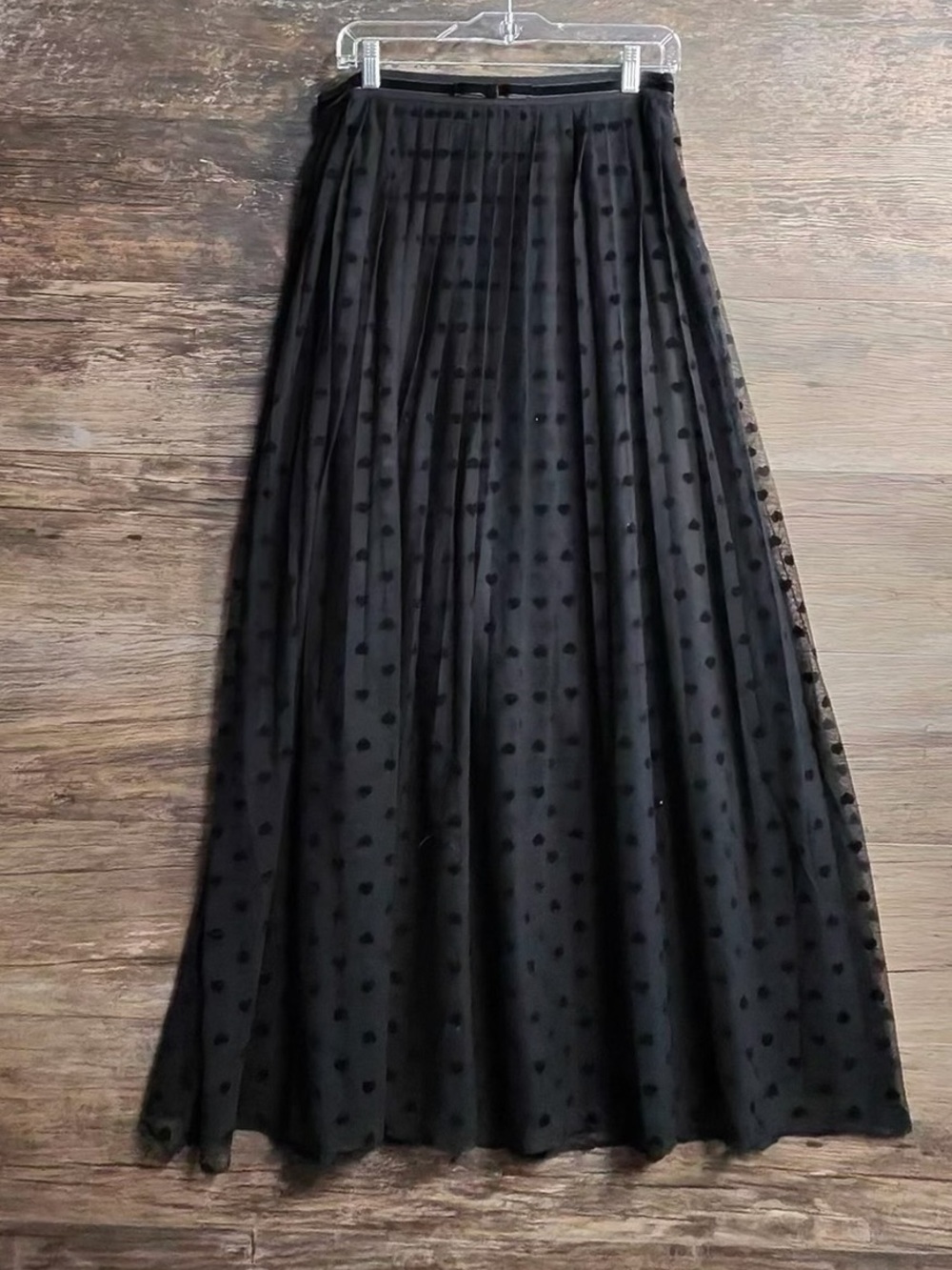 Talbots Black Polka Dot Maxi Skirt